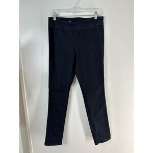 Liz Claiborne Stretch Slim Leg Size Medium Dark Wash Jeans Pants Back Leg Seam